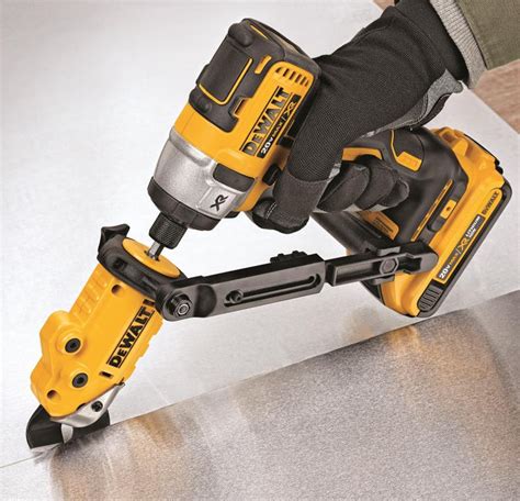 sheet metal shear drill attachment|dewalt metal shears drill attachment.